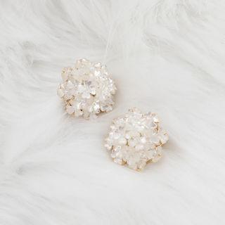 Floral Earrings White - One Size