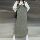 Plain Pullover / Midi A-line Overall Dress