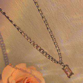 Rhinestone Pendant Alloy Necklace 1 Piece - Necklace - Stainless Steel - Gold - One Size