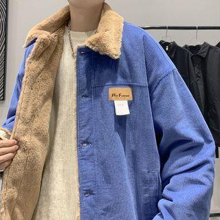 Fleece Lined Corduroy Cargo Jacket