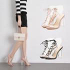 Transparent Lace-up High-heel Sandals