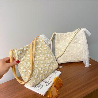 Lace Woven Tote Bag