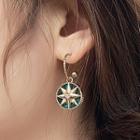 Alloy Star Dangle Earring 1 Pc - 01 - Star - Green - One Size