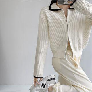 Sailor-collar Zipper Sweater