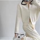 Sailor-collar Zipper Sweater