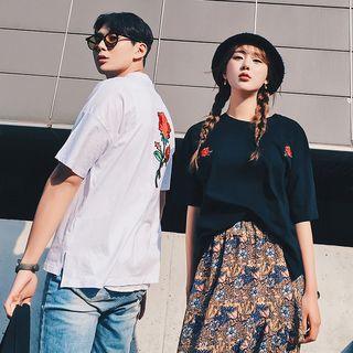 Couple Matching Floral Short-sleeve T-shirt