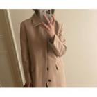 [dearest] Hidden-button Flap Mac Coat (beige) One Size