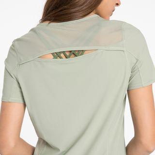 Short-sleeve Mesh Cutout Sports Top