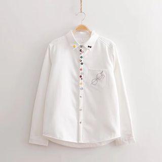 Button Detail Fleece-lined Shirt