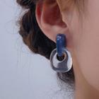 Clear Acrylic Geometric Stud Earring 1 Pair - Blue - One Size