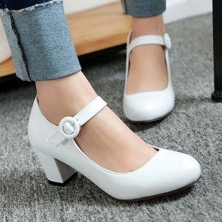 Chunky-heel Strapped Pumps