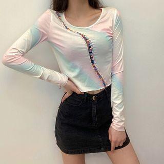 Safety Pin Accent Long-sleeve T-shirt