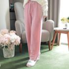 Colored Velvet Wide-leg Pants