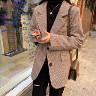 Acrylic Houndstooth Blazer