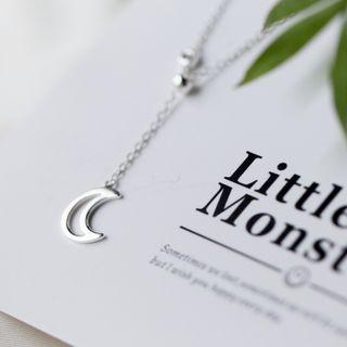 Moon Drop Necklace 1 Pc - Silver - One Size