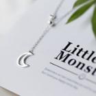Moon Drop Necklace 1 Pc - Silver - One Size