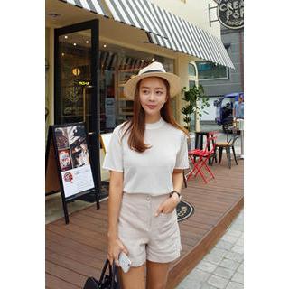 Crew-neck Short-sleeve Knit Top