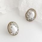 Irregular Pearl Disc Earring 1 Pair - As Shown In Figure - One Size