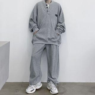 Set: Long-sleeve Plain Sweatshirt / Plain Pants