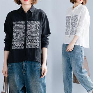 Patterned Linen Shirt