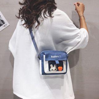 Lettering Pvc Panel Crossbody Bag