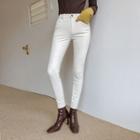 Fleece-lined White Skinny Pants