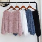 Lantern-sleeve Fringed Top