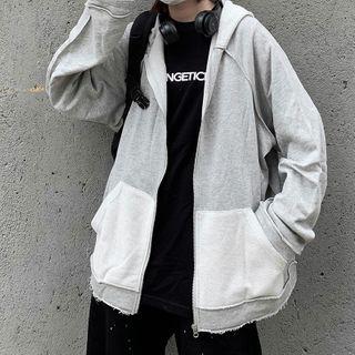 Front Pocket Paneled Zip Jacket