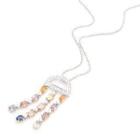 18k White & Rose Gold Pendant With Diamonds And Colorstones
