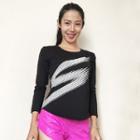 Striped Long-sleeve Sports Top