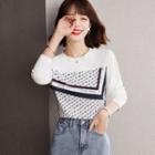 Long-sleeve Pattern Letter Print T-shirt