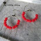 Cute Stars Circle Earrings (red)