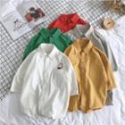 Couple Matching Elbow-sleeve Plain Shirt