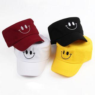 Embroidered Smiley Military Cap