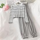 Striped Knit Top / Sweatpants