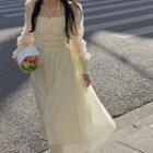 Long-sleeve Midi A-line Smock Dress