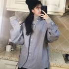 Long-sleeve Turtleneck T-shirt / Striped Shirt