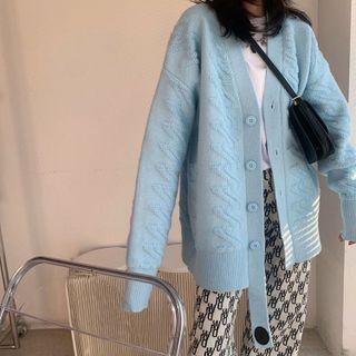 Long Sleeve V-neck Long Cardigan