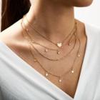 Layered Necklace 8987 - Silver - One Size