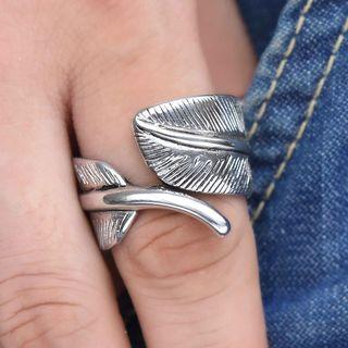 Stainless Steel Feather Ring