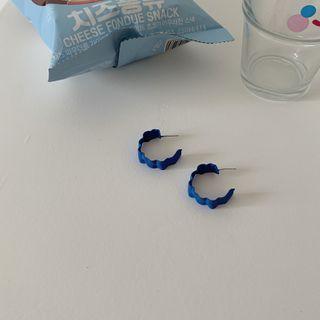 Alloy Open Hoop Earring 1 Pair - C - Earrings - One Size
