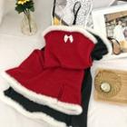 Spaghetti Strap Faux Fur Trim Mini A-line Dress