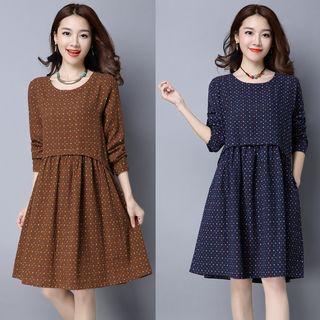 Dotted Long Sleeve Dress