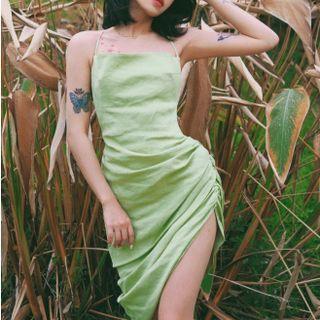 Strappy Ruched Bodycon Dress