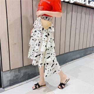 Print Tiered Skirt