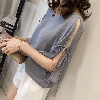 Chiffon Elbow-sleeve T-shirt