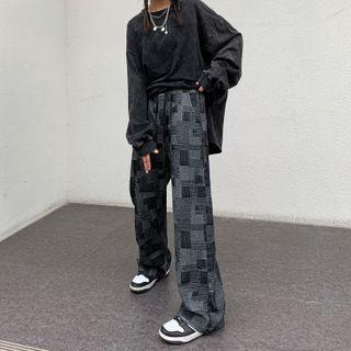 Patchwork Loose Fit Jeans