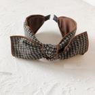 Plaid Bow Headband Gingham - Coffee - One Size