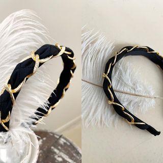 Quilted Chain Hair Band Black - One Size