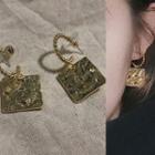 Irregular Alloy Square Dangle Earring 1 Pair - Earrings - A42a - Gold - One Size